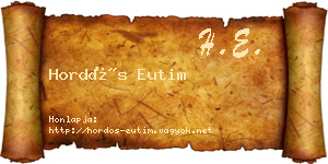 Hordós Eutim névjegykártya